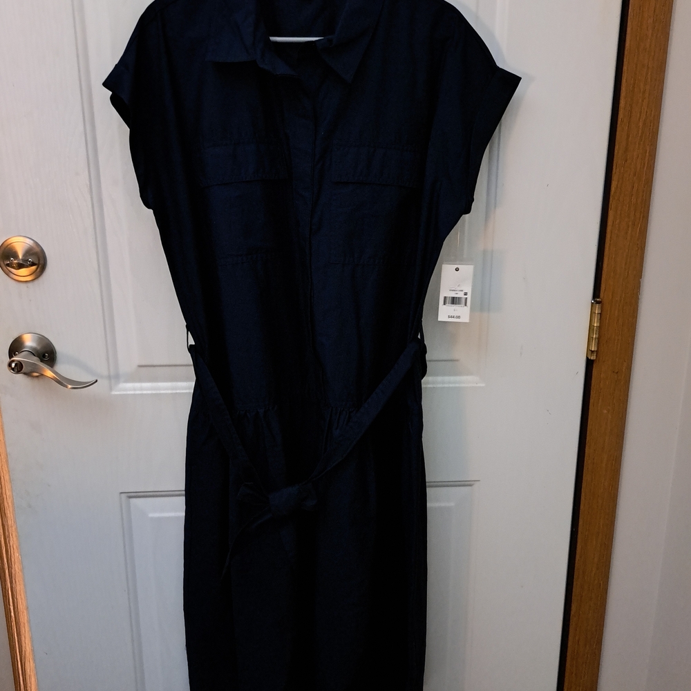 Chic Midnight Blue Midi Dress
